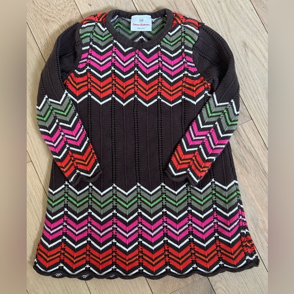 Hanna Andersson Other - Hanna Andersson Multicolor Chevron Knit‎ dress 3t